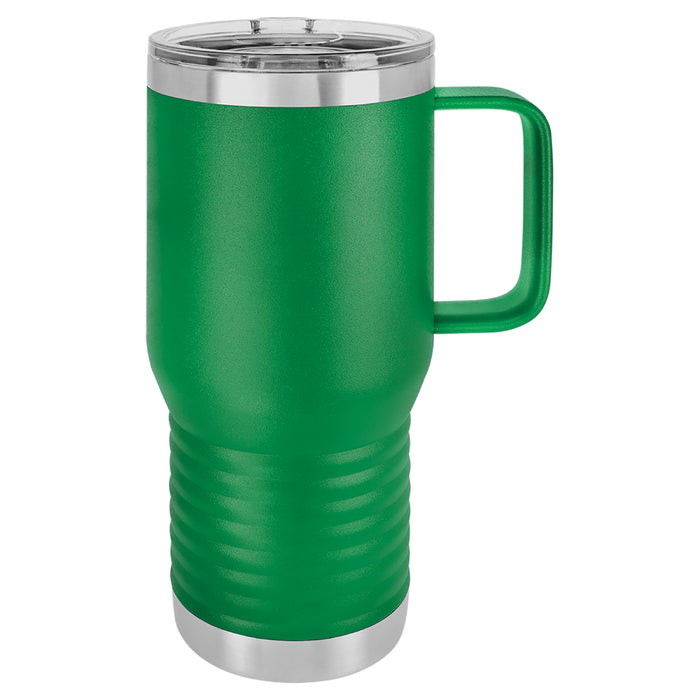 20 oz Stainless Steel Insulated Travel Tumbler with Handle - Powder Coated (Blank)