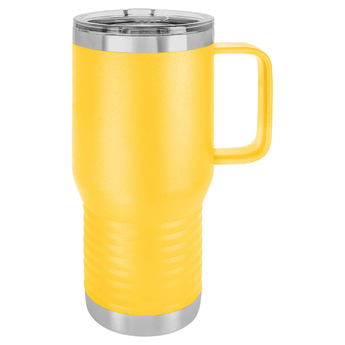 20 oz Stainless Steel Insulated Travel Tumbler with Handle - Powder Coated (Case of 24)