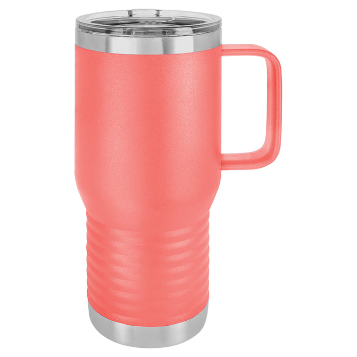 20 oz Stainless Steel Insulated Travel Tumbler with Handle - Powder Coated (Blank)