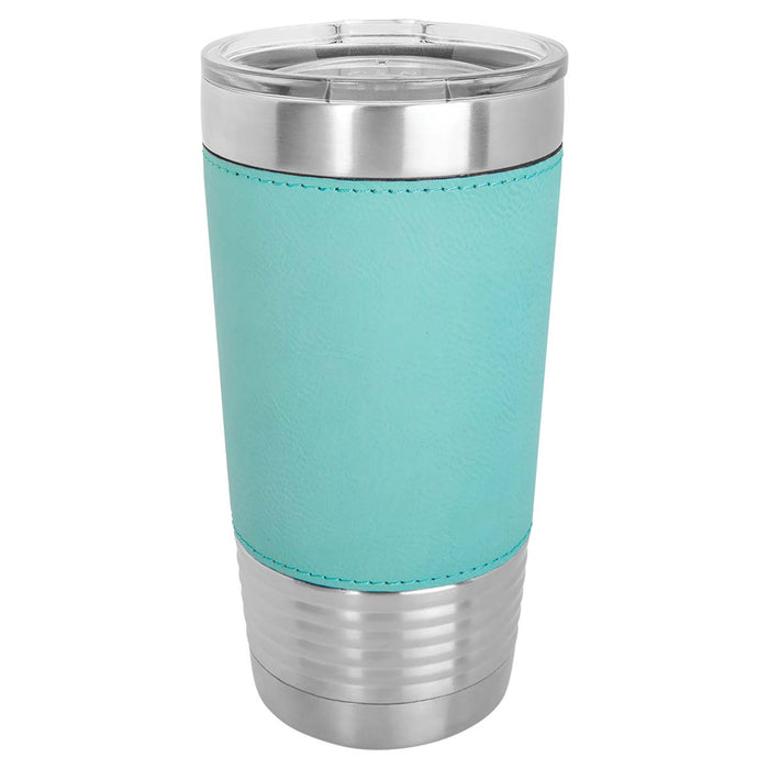 Blank 20 oz Leatherette Tumbler, Insulated Stainless Steel + Lid