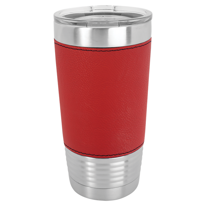 Blank 20 oz Leatherette Tumbler, Insulated Stainless Steel + Lid