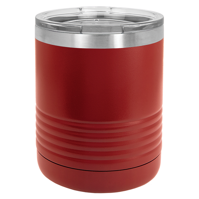 Blank 10 oz Lowball Highball Glass - Insulated Stainless Steel Rocks Tumblers + Lid