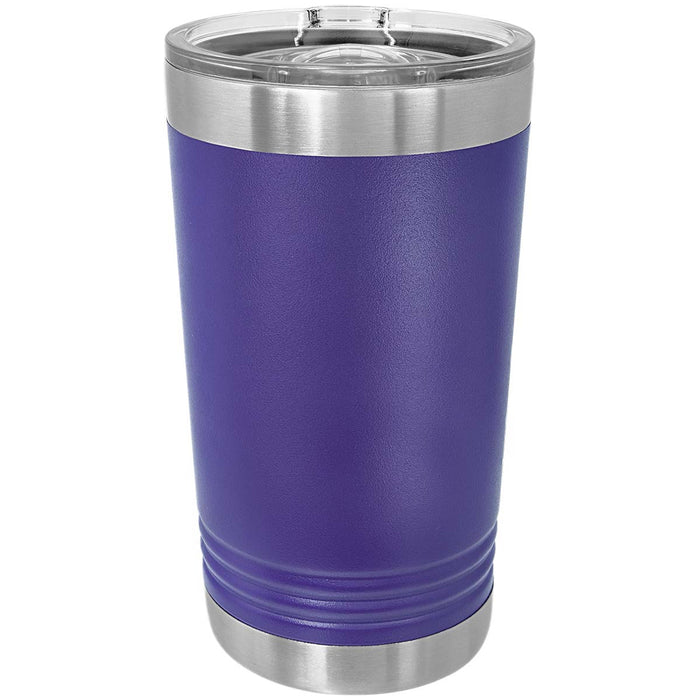 CASE of 24 - Blank 16 oz  Pint Glass Stainless Steel Insulated SureGrip Tumblers with Lid