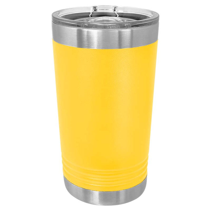 16 oz Pint Glass w Logo Laser Engraved on Insulated Stainless Steel Beer Tumblers + Lid