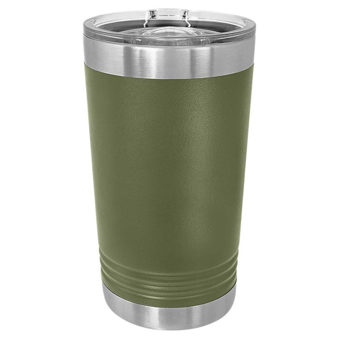 CASE of 24 - Blank 16 oz  Pint Glass Stainless Steel Insulated SureGrip Tumblers with Lid
