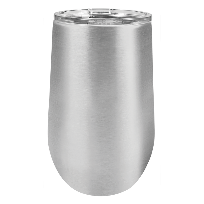 16 oz Blank Stainless Steel Insulated Stemless Wine Tumbler with Lid
