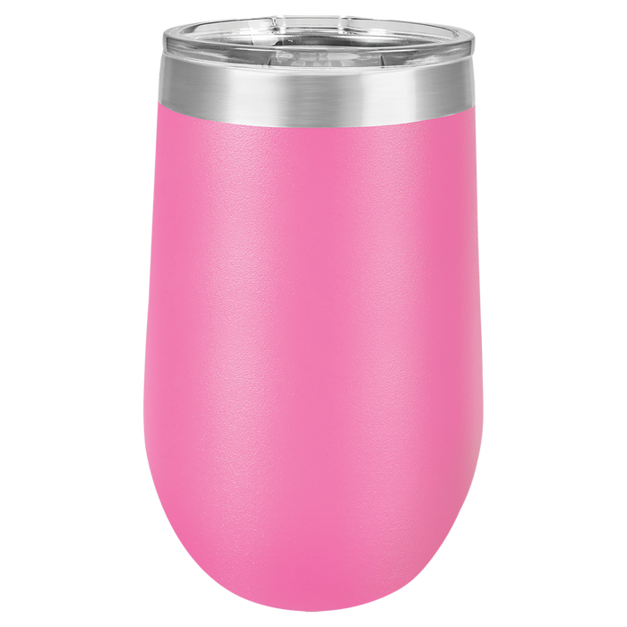CASE of 24 - 16 oz Stainless Steel Blank Insulated Stemless Wine Tumbler w Lid