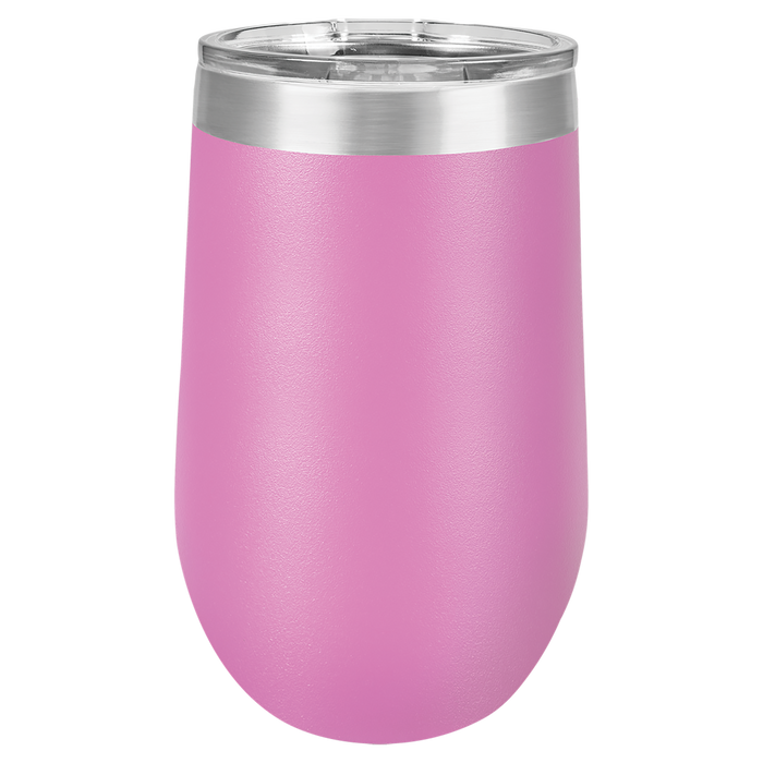 CASE of 24 - 16 oz Stainless Steel Blank Insulated Stemless Wine Tumbler w Lid