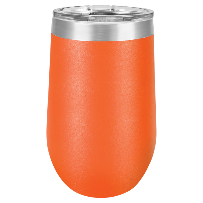 16 oz Blank Stainless Steel Insulated Stemless Wine Tumbler with Lid