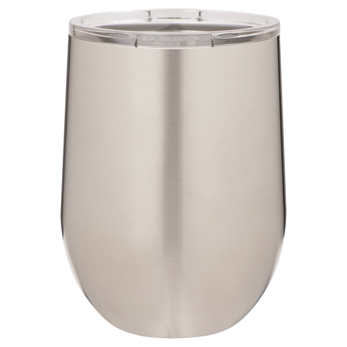 CASE of 24 - 12 oz Stainless Steel Blank Insulated Stemless Wine Tumbler w Lid
