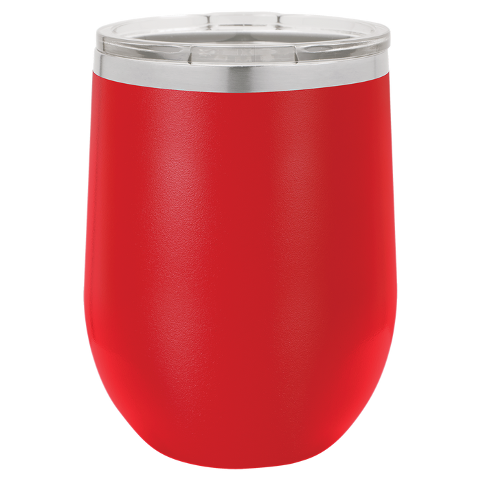 CASE of 24 - 12 oz Stainless Steel Blank Insulated Stemless Wine Tumbler w Lid