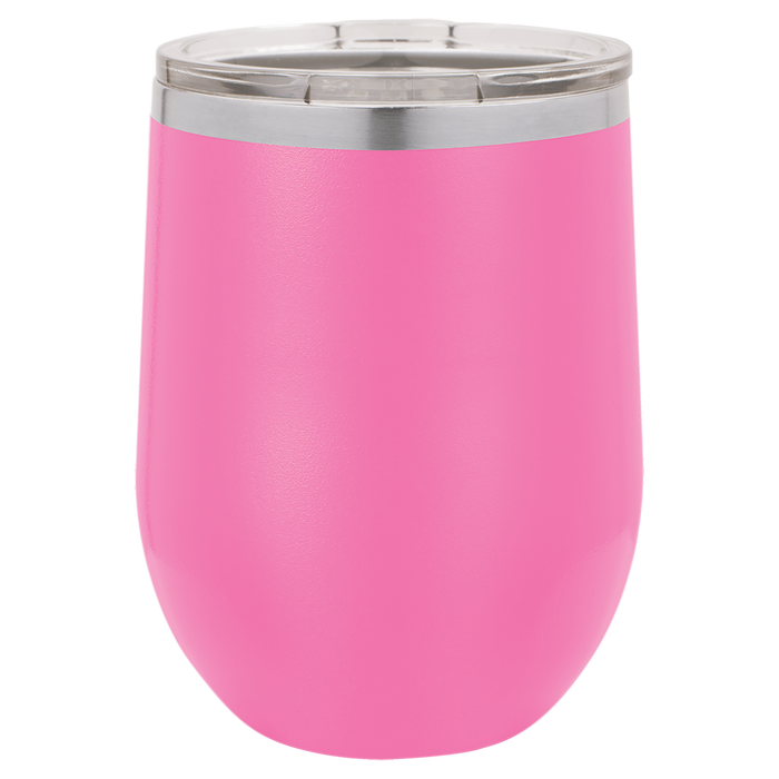 12 oz Blank Stainless Steel Insulated Stemless Wine Tumbler with Lid