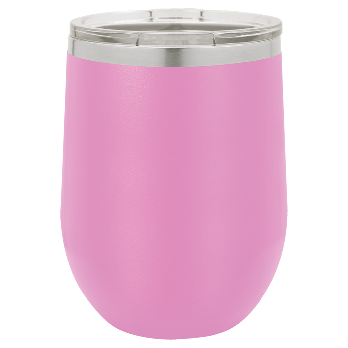 CASE of 24 - 12 oz Stainless Steel Blank Insulated Stemless Wine Tumbler w Lid