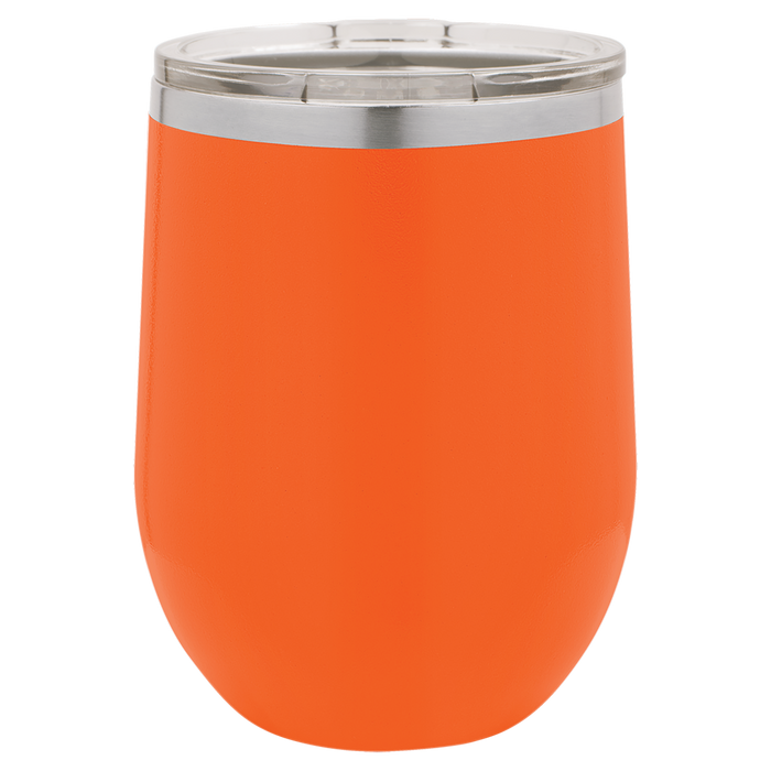 12 oz Blank Stainless Steel Insulated Stemless Wine Tumbler with Lid