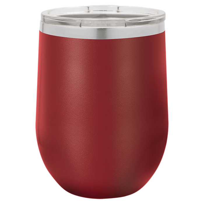 12 oz Blank Stainless Steel Insulated Stemless Wine Tumbler with Lid