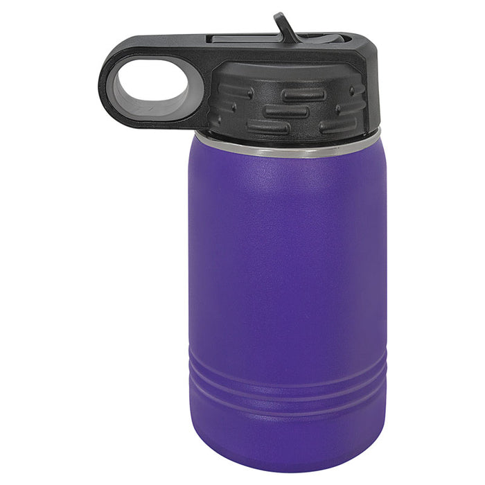 12 oz Kids Stainless Steel Powder Coated Blank Insulated Sport Water Bottle Polar Camel