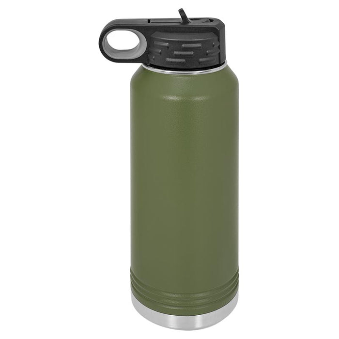 32 oz Personalized Water Bottle with Logo Laser Engraved on Insulated Stainless Steel