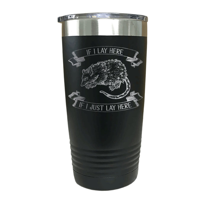 Zarigüeya Si me acuesto aquí Vaso de acero inoxidable aislado