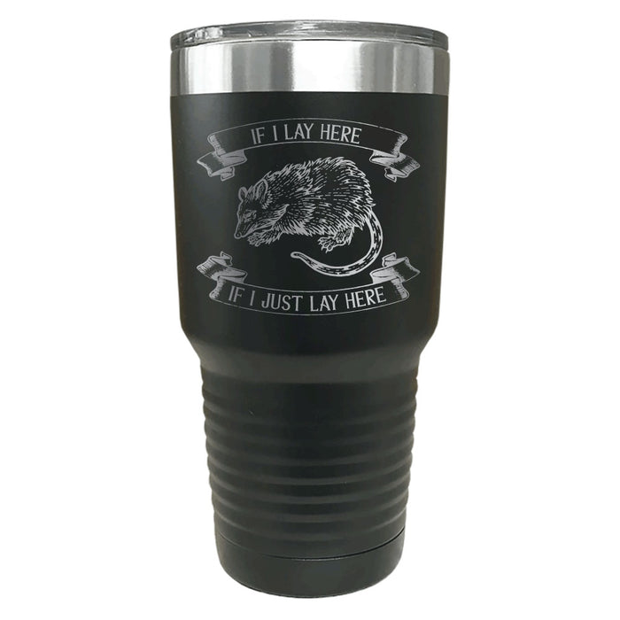 Zarigüeya Si me acuesto aquí Vaso de acero inoxidable aislado