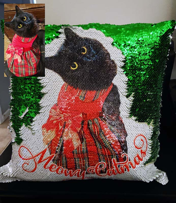 Fundas de almohada con diseño de sirena con lentejuelas abatibles, para insertos de almohada de 16", listas para sublimación, en blanco o impresas a medida con su diseño