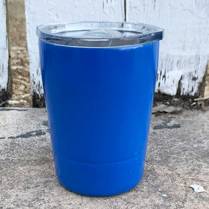 8 oz Travel Tumbler for Kids (or XL Shot Glass) w Logo Laser Engraved on Insulated Stainless Steel + Lid