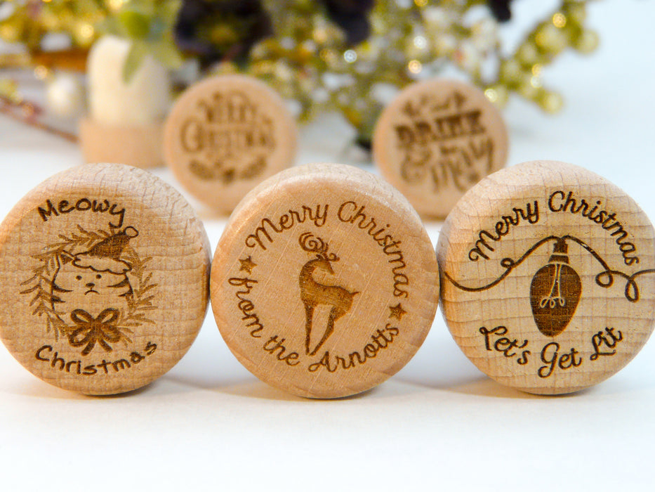 Tapones de vino de Navidad y otros días festivos