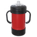 Polar Camel Sippy Cups are 10 oz. double wall insulated powder coated cups featuring removable handles, a silicone boot, and spill proof lid. The     screw on lid features a hard plastic spout with a rubber leak proof valve. The cup can be used with or without the heavy-duty plastic handles that    attach to the lid. They offer plenty of space for personalization and can  be taken apart for easy cleaning. The plastic lid may need an occasional   deep cleaning.
