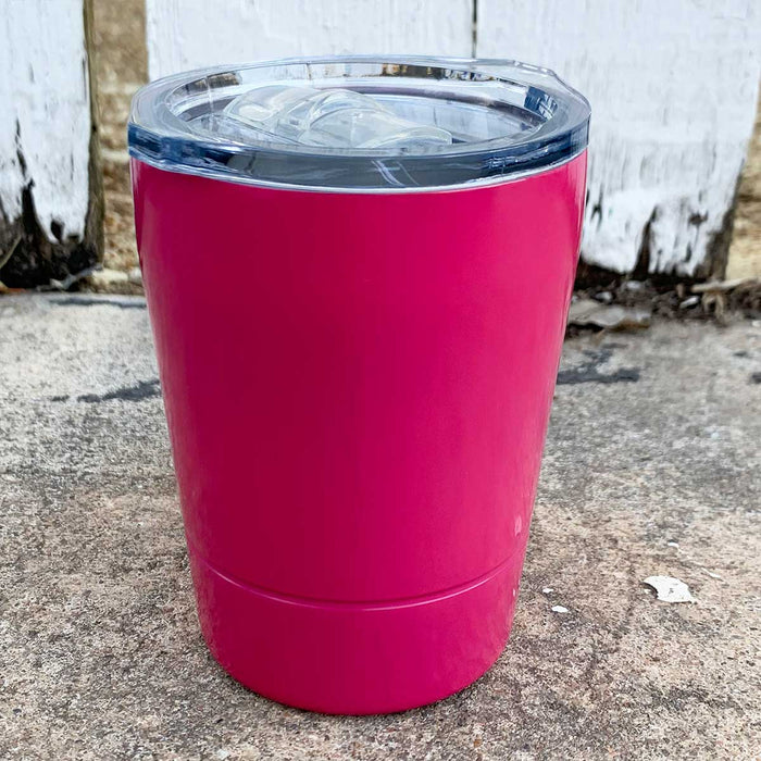 8 oz Travel Tumbler for Kids (or XL Shot Glass) w Logo Laser Engraved on Insulated Stainless Steel + Lid