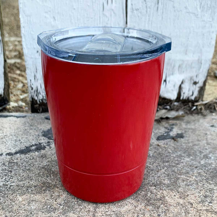 8 oz Travel Tumbler for Kids (or XL Shot Glass) w Logo Laser Engraved on Insulated Stainless Steel + Lid