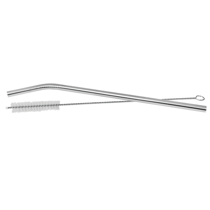 10" Stainless Steel Straw and Cleaning Brush Set